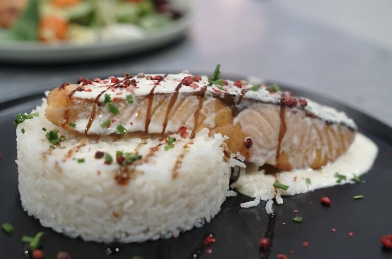 poisson du moment A Tavola : saumon et riz basmatti